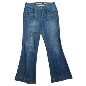 Seven7 Md Blue Denim Wide Leg High Rise Jeans Size 12